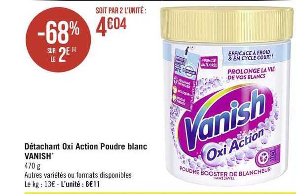 détachant oxi action poudre blanc vanish