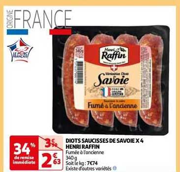 diots saucisses de savoie x 4 henri raffin