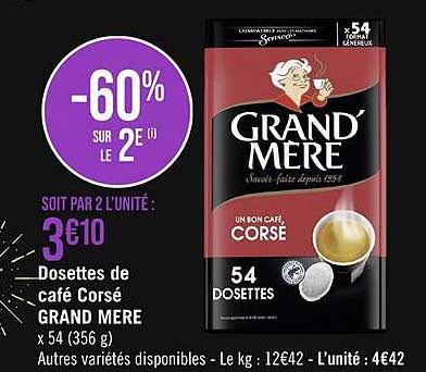 dosettes de café corsé grand mère