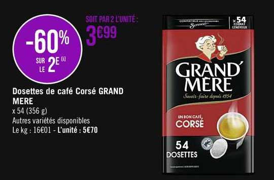 dosettes de café corsé grand mère