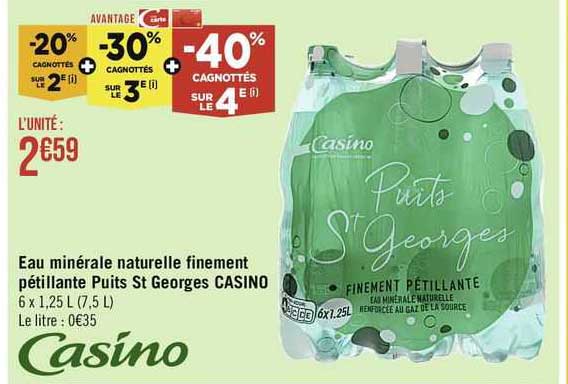 eau minérale naturelle finement pétillante puits st georges casino