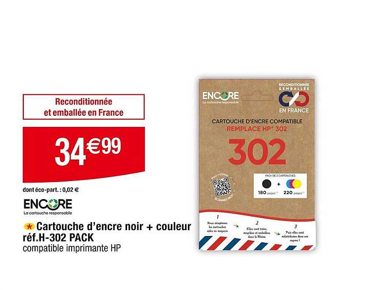 encore cartouche d'encre noir + couleur