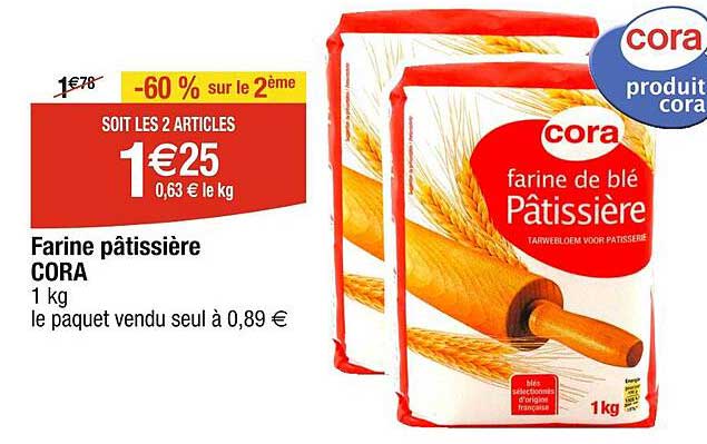 farine pâtissière cora