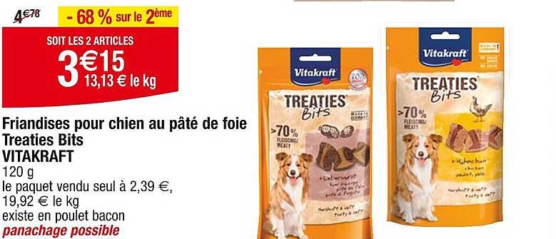 Friandises Pour Chien Au Pâté De Foie Treaties Bits Vitakraft