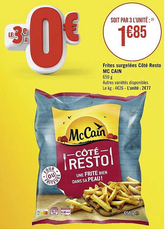 frites surgelés côté resto mc cain