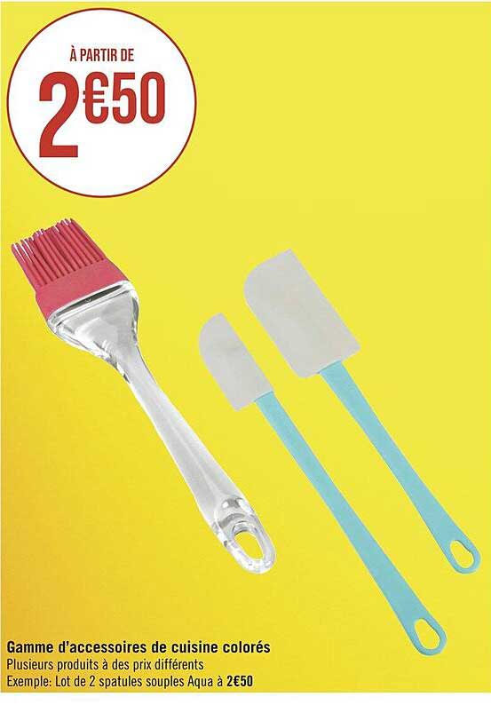 gamme d'accessoires de cuisine colorés