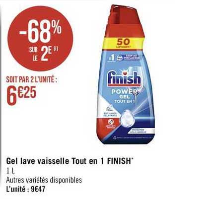 gel lave vaisselle tout en 1 finish
