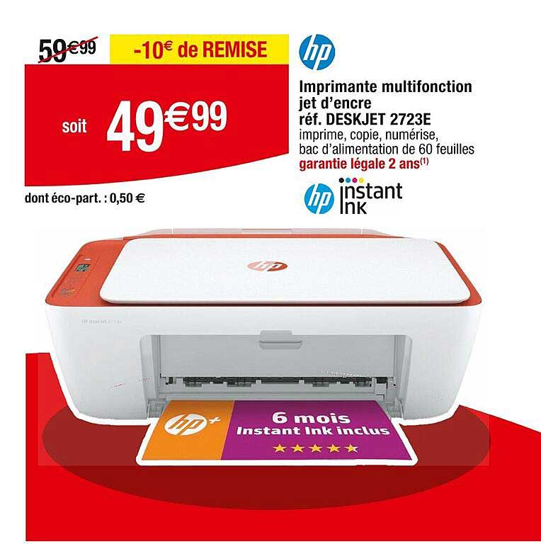 hp imprimante multifonction jet d'encre réf. deskjet 2723e