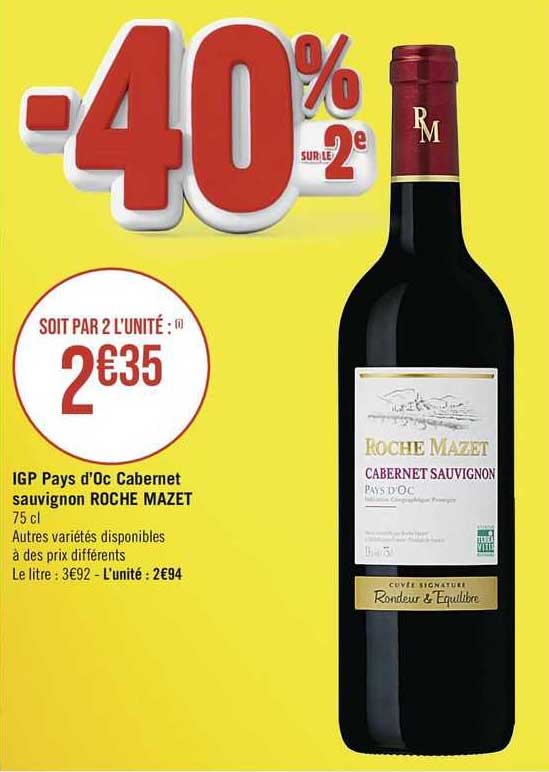 igp pays d'oc cabernet sauvignon roche mazet