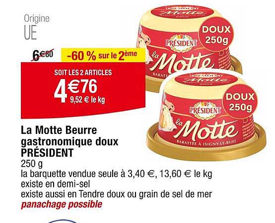la motte beurre gastronomique doux président