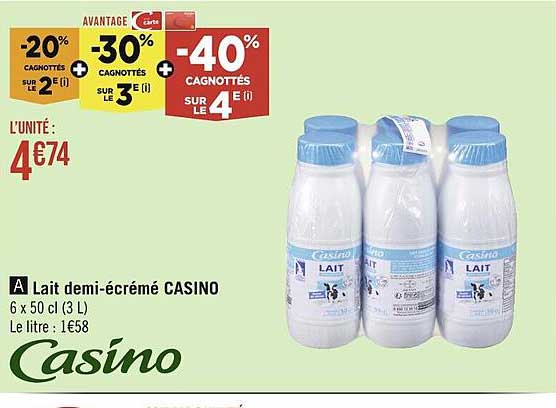 lait demi-écrémé casino