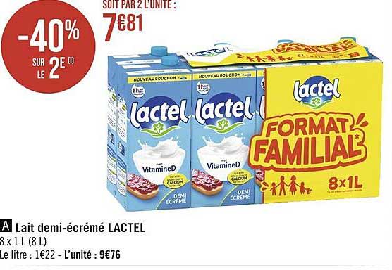 lait demi-écrémé lactel
