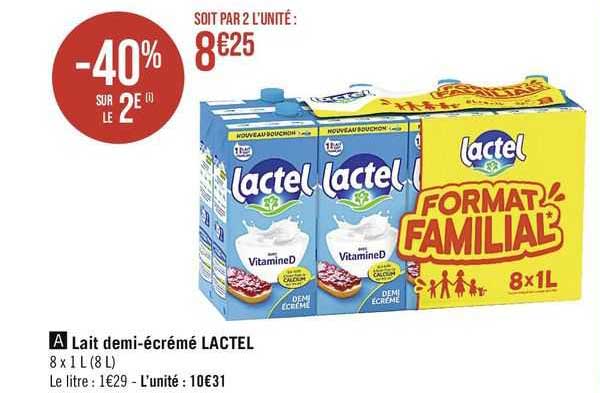 lait demi-écrémé lactel
