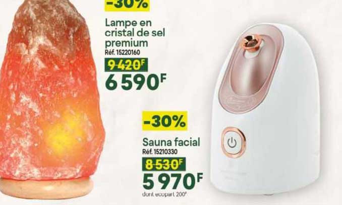 lampe en cristal de sel premium, sauna facial