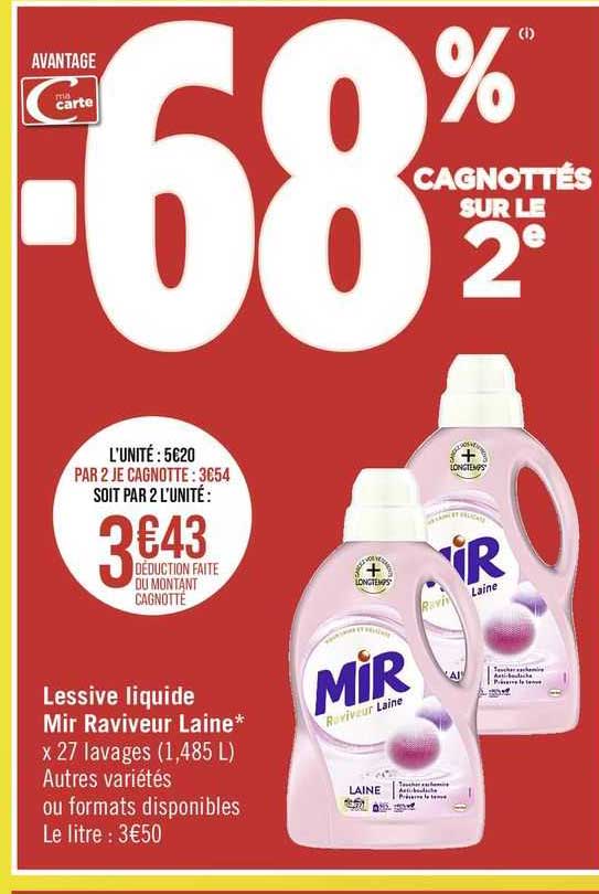 lessive liquide mir raviveur laine