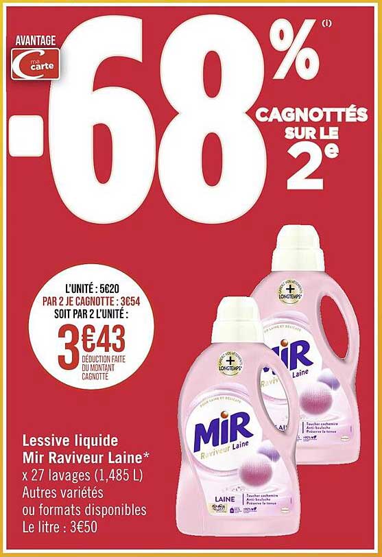 lessive liquide mir raviveur laine