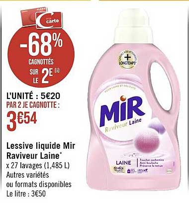 lessive liquide mir raviveur laine