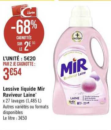 lessive liquide mir raviveur laine