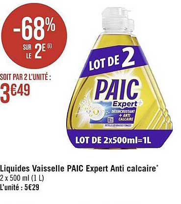 Liquides Vaisselle Paic Expet Anti Calcaire