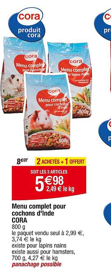 Menu Complet Pur Cochons D'ine Cora