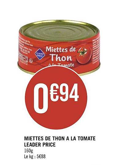 miettes de thon à la tomate leader price