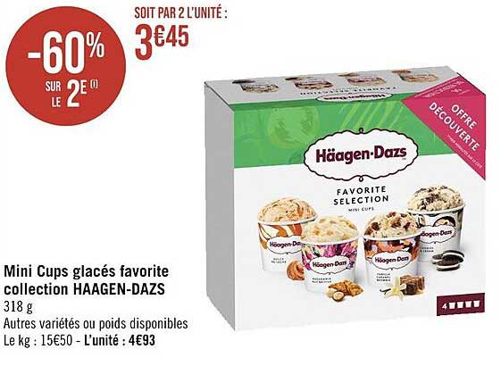 mini cups glacés favortie collection haagen-dazs