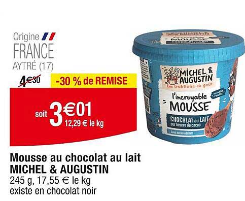 Mousse Au Chocolat Au Lait Michel & Augustin