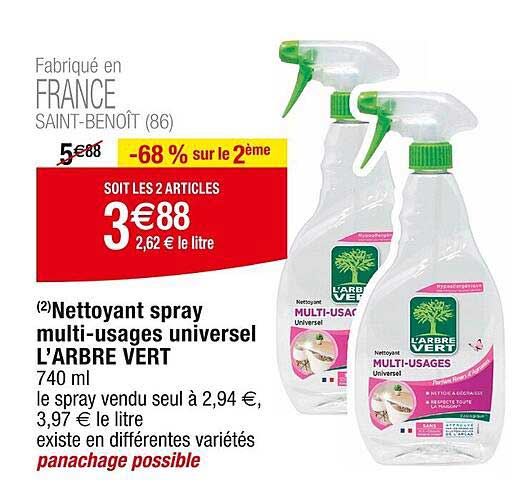 nettoyant spray multi-usages universel l'arbre vert
