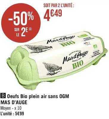 œufs bio plein air sans ogm mas d'auge