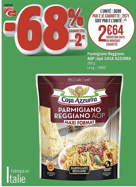 parmigiano reggiano aop râpé casa azzurra