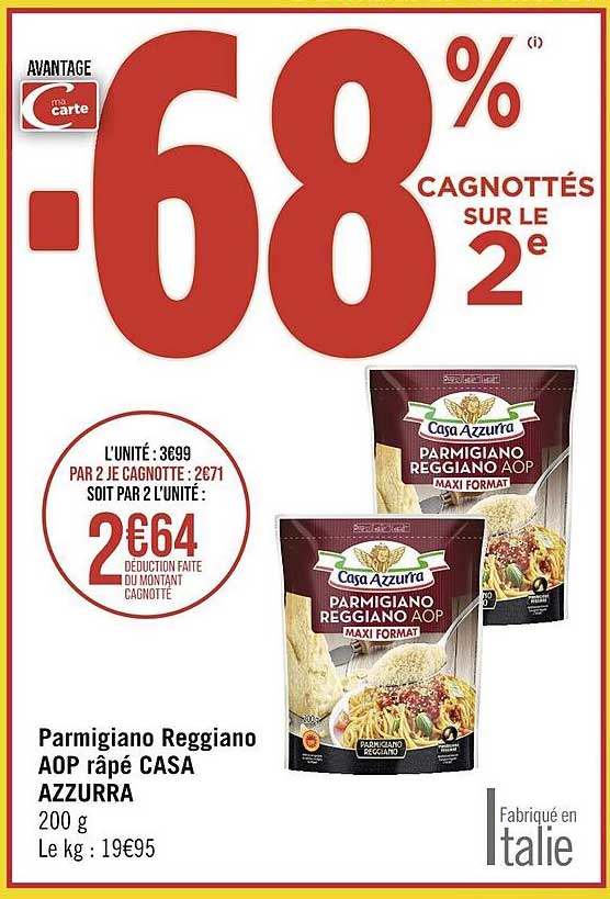 parmigiano reggiano aop râpé casa azzurra