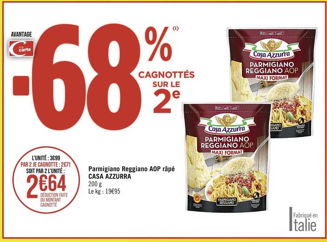 parmigiano reggiano aop râpé casa azzurra