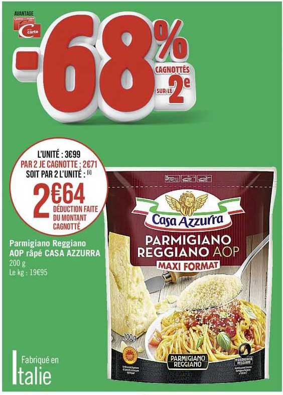 Parmigiano Reggiano Aop Râpé Casa Azzurra