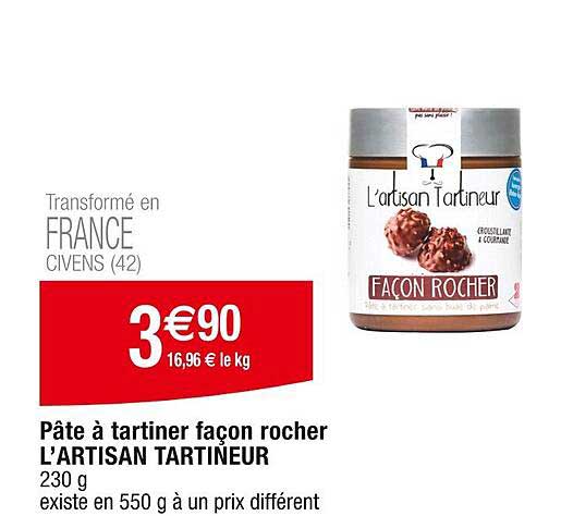 pâte à tartiner façon rochher l'artisan tartineur