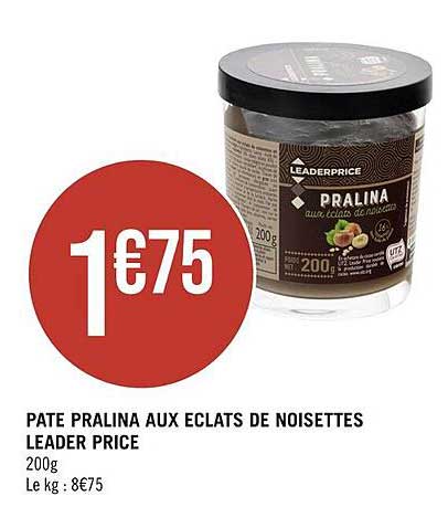 pate pralina aux éclats de noisettes leader price