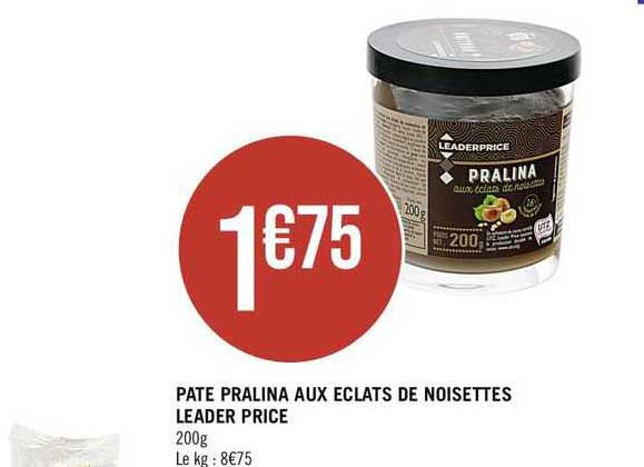 pâte pralina aux éclats de noisettes leader price