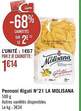 pennoni rigati n°21 la molisana