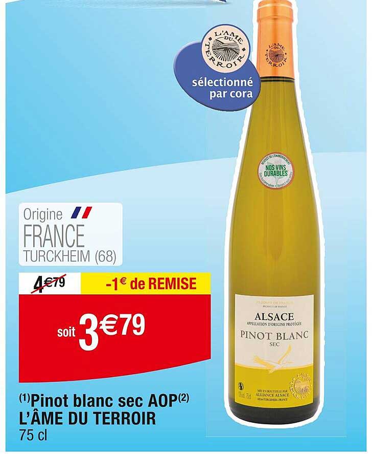 pinot blanc sec aop l'âme du terroir