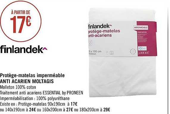 protège-matelas imperméable anti acarien moltagis finlandek