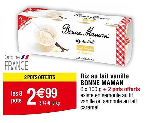 riz au lait vanille bonne maman