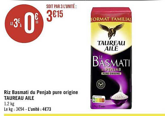 Riz Basmati Du Penjab Pure Origine Taureau Ailé