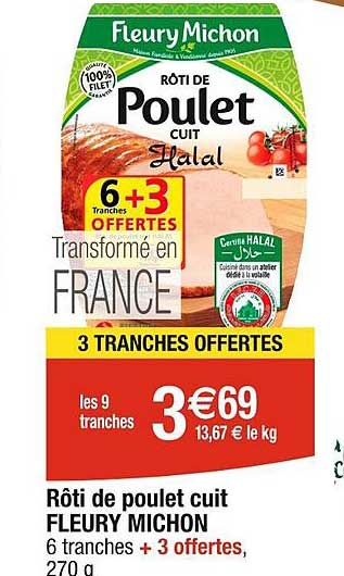 rôti de poulet cuit fleury michon