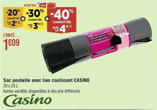 sac poubelle avec lien coulissant casino
