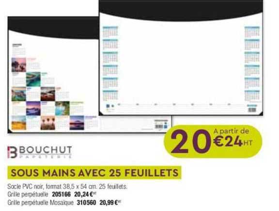 sous mains avec 25 feuillets bouchut