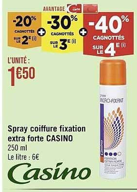 spray coiffure fixation extra forte casino