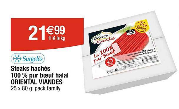 Steaks Hachés 100% Pur Bœuf Halal Oriental Viandes
