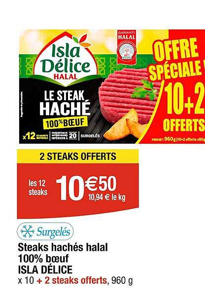 Steaks Hachés Halal 100% Bœuf Isla Délice