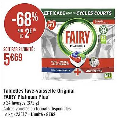 tablettes lave-vaisselle original fairy platinum plus