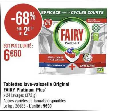 tablettes lave-vaisselle original fairy platinum plus