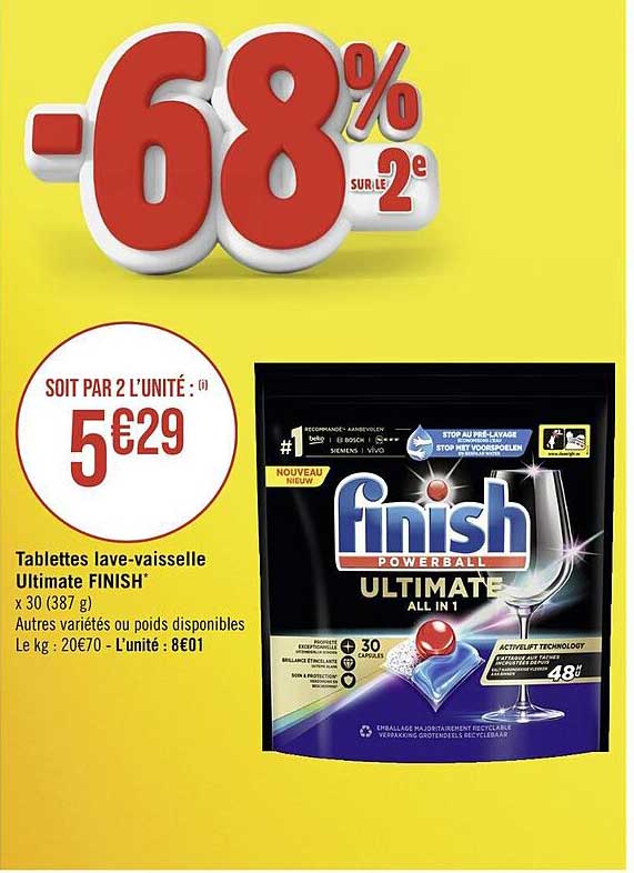 tablettes lave-vaisselle ultimate finish
